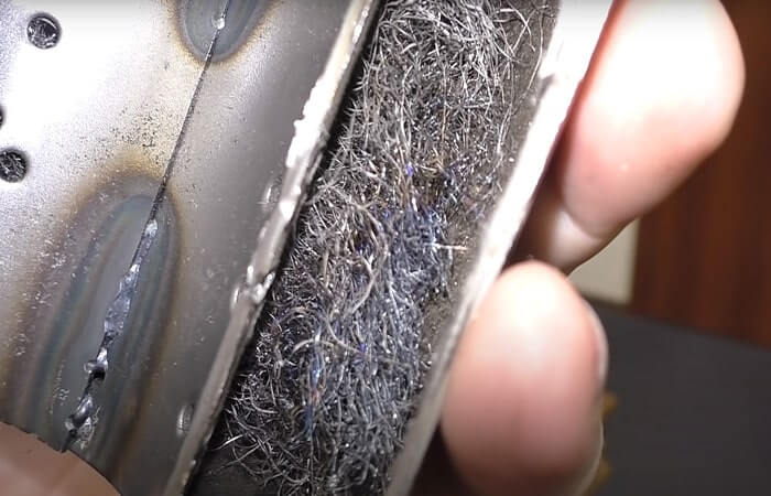 Количество шумопоглощающего материала в пламегасителе Киа Рио 3