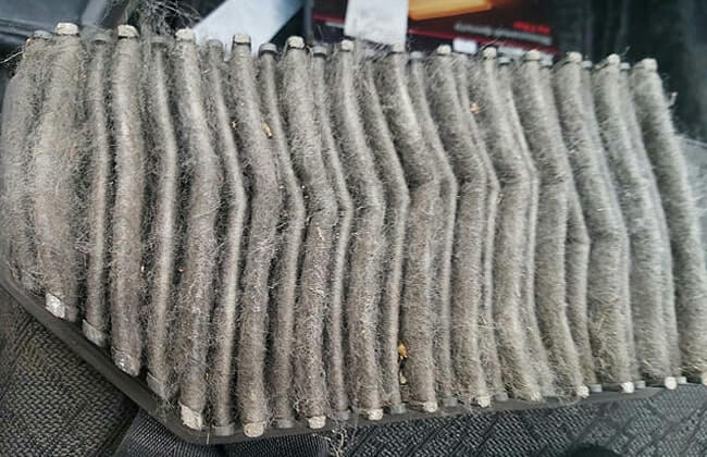 Старый забитый воздушный фильтр Хендай Солярис