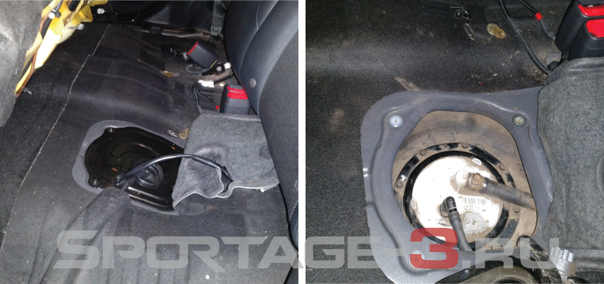 открываем люк бензобака Sportage 3