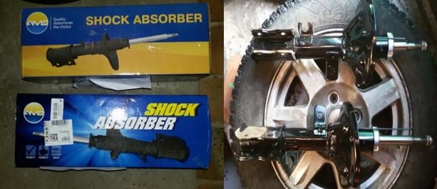 Замена передних стоек Киа Спектрум