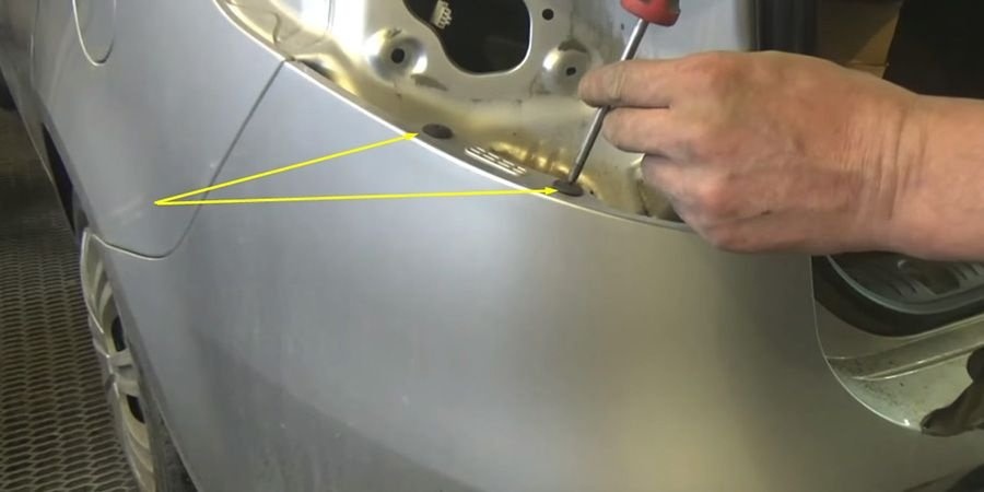 КИА РИО снятие заднего бампера