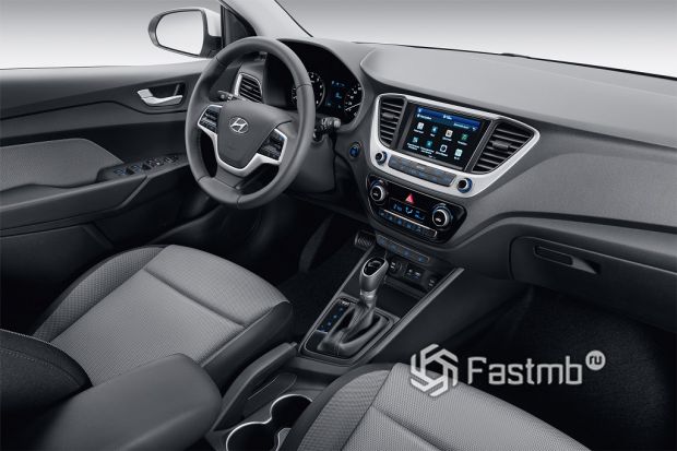 Внутреннее оформление Hyundai Solaris