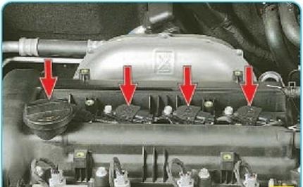 Расположение катушек зажигания