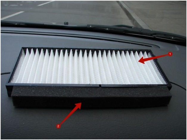 Поролон на салонном фильтре