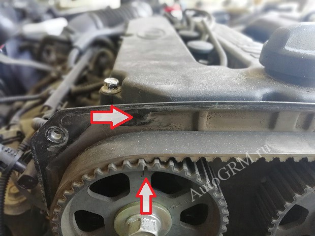 Метка впускного распредвала.