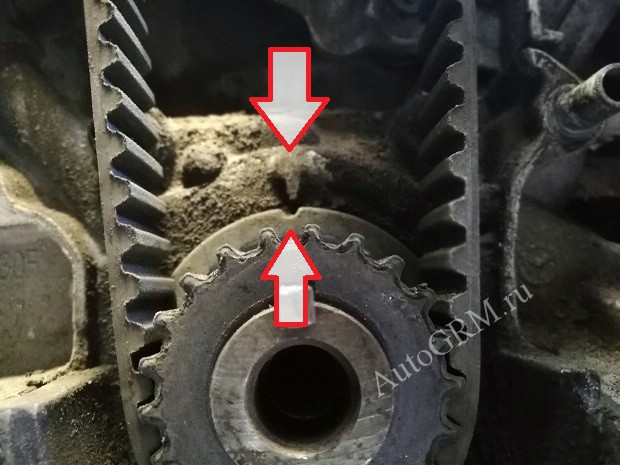 Метка коленвала.