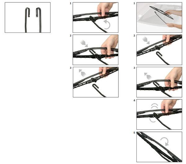 Замена стеклоочистителей с креплением Крючок