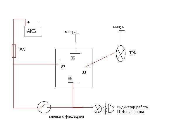 Схема с кнопкой 