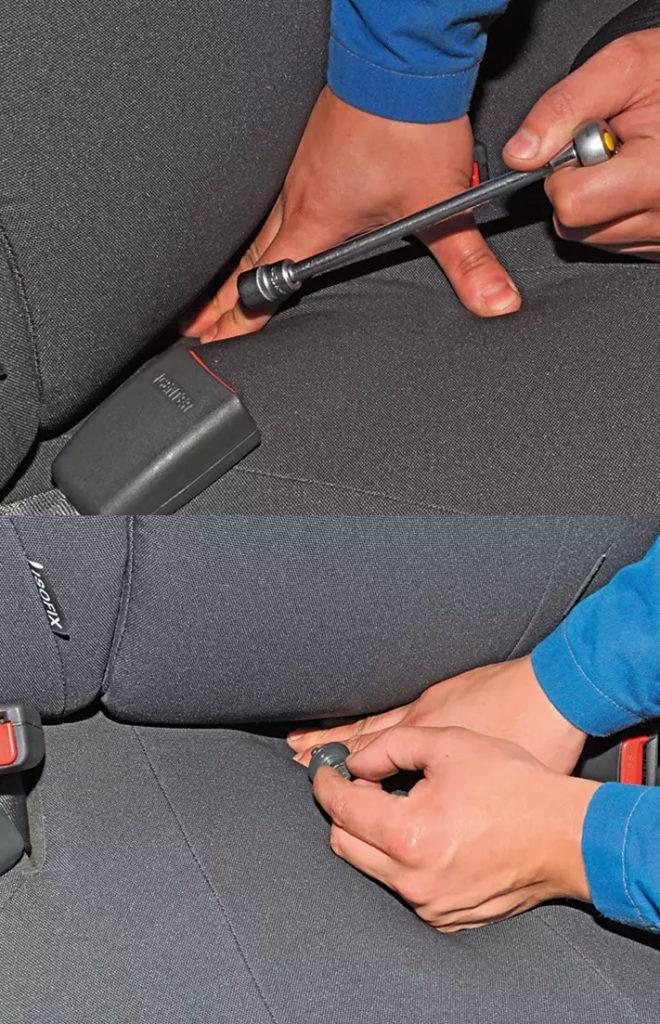 Снятие подушки заднего дивана Рио 3 и 4