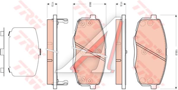 Размеры колодок Kia Ceed