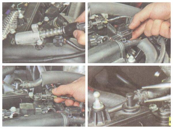 Снятие крышки клапанов