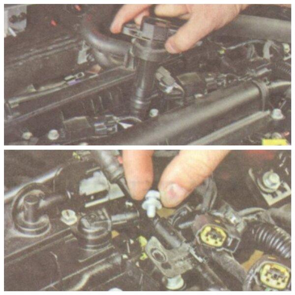 Снятие крышки клапанов