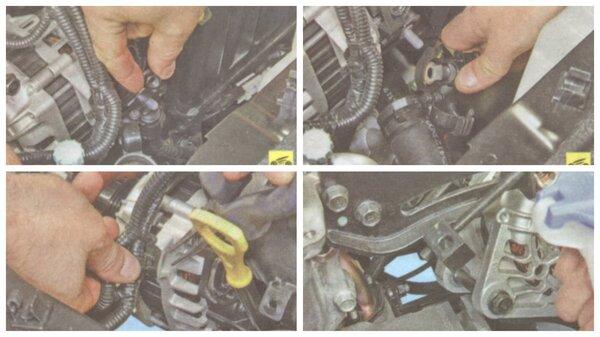 Демонтаж шкива коленвала и генератора