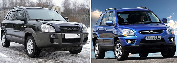 Hyundai Tucson 1 и Kia Sportage 2