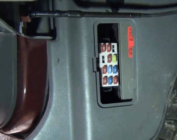 Фото блока предохранителей в салоне Киа Спектра
