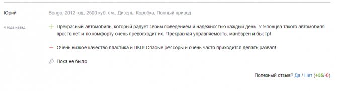 Отзыв на «Киа Бонго»