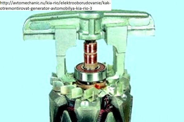 Спрессуйте подшипник с вала ротора